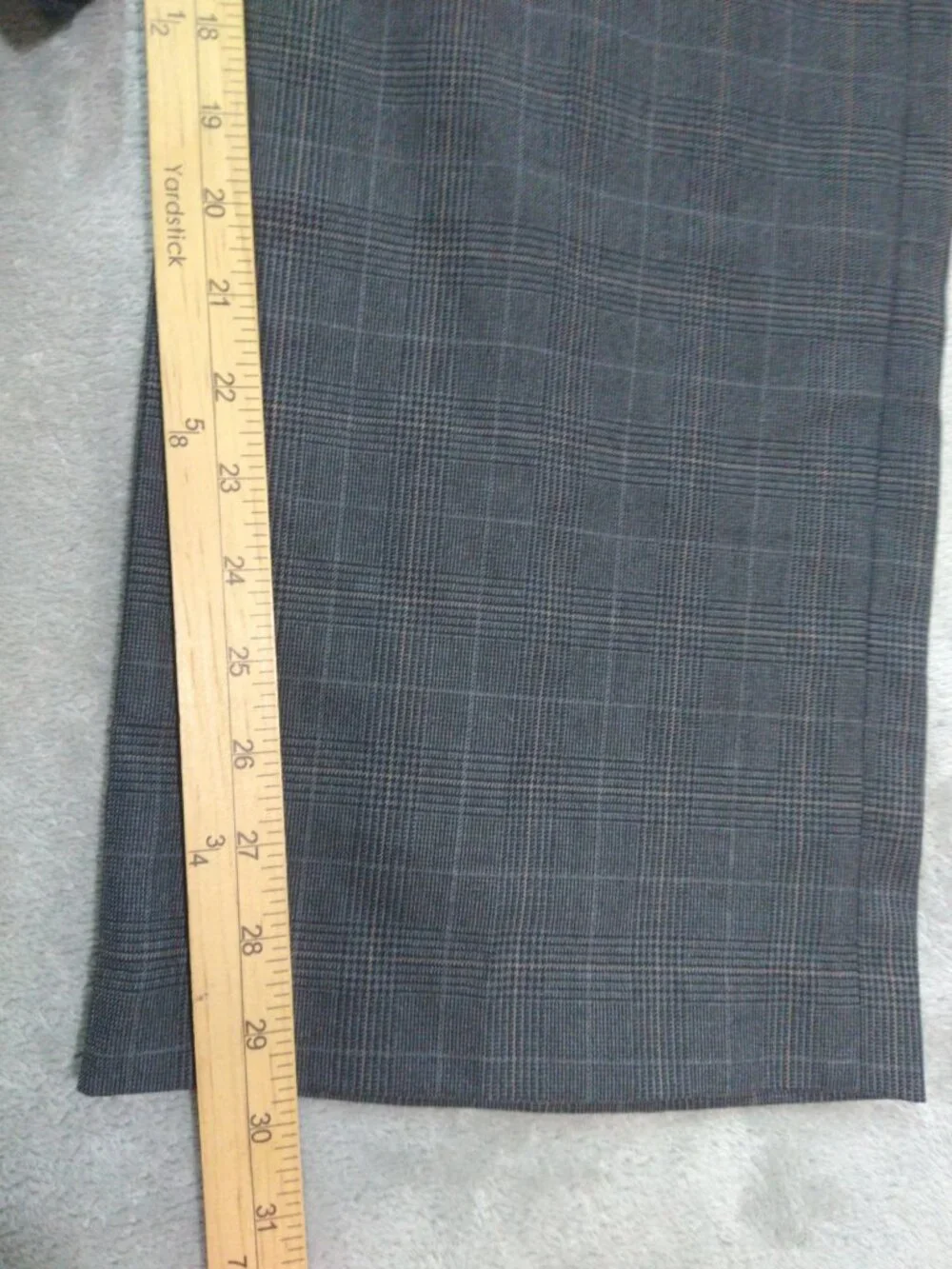 Banana Republic Dress Pants Mens 35x30 Gray Plaid Wool Blend Flat Front